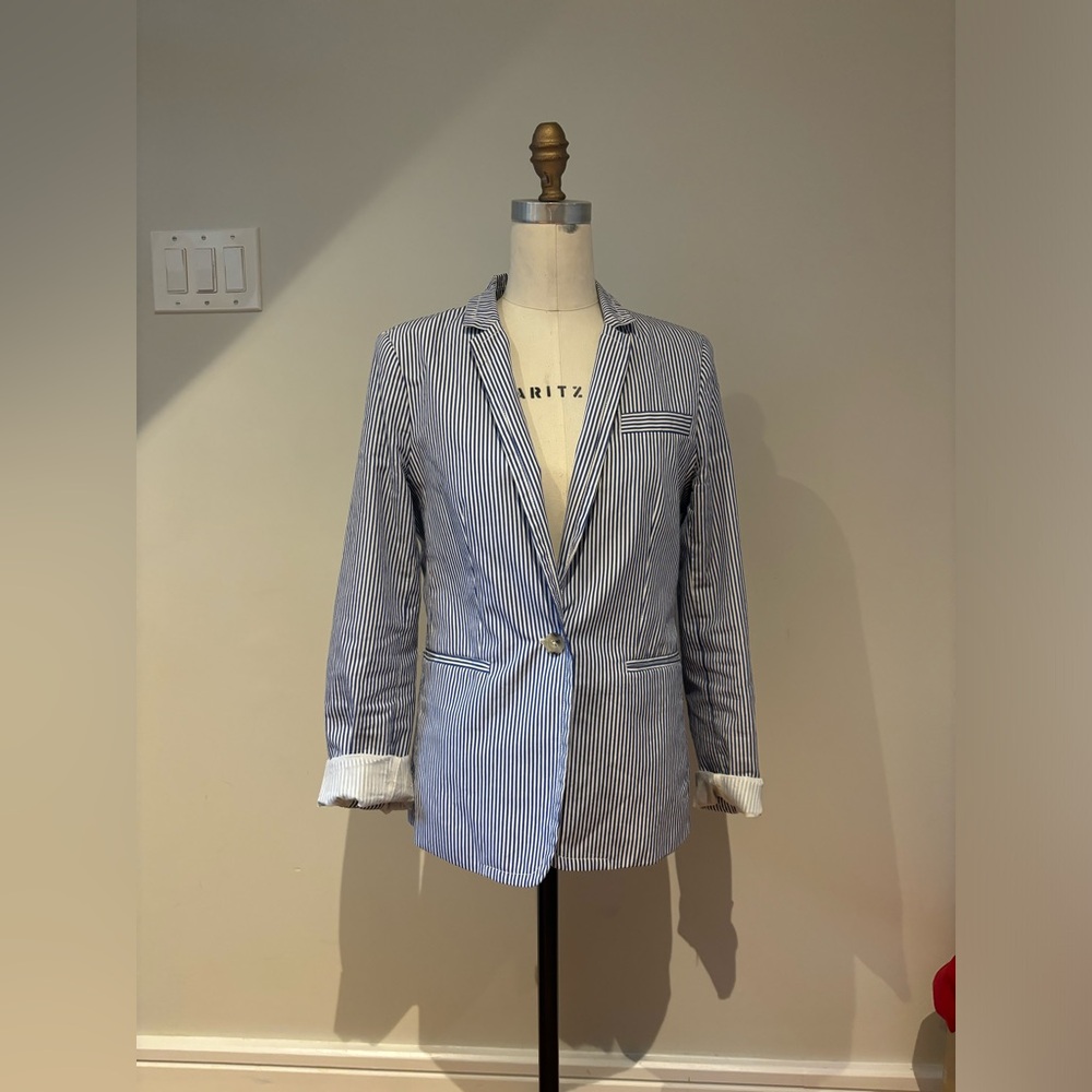 Striped J Crew blazer size 6